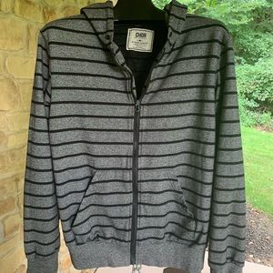 Chor Mens Striped Full Zip Hoodie Medium